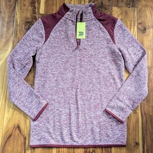 NWT All in Motion Heathered Red Fleece Sweater